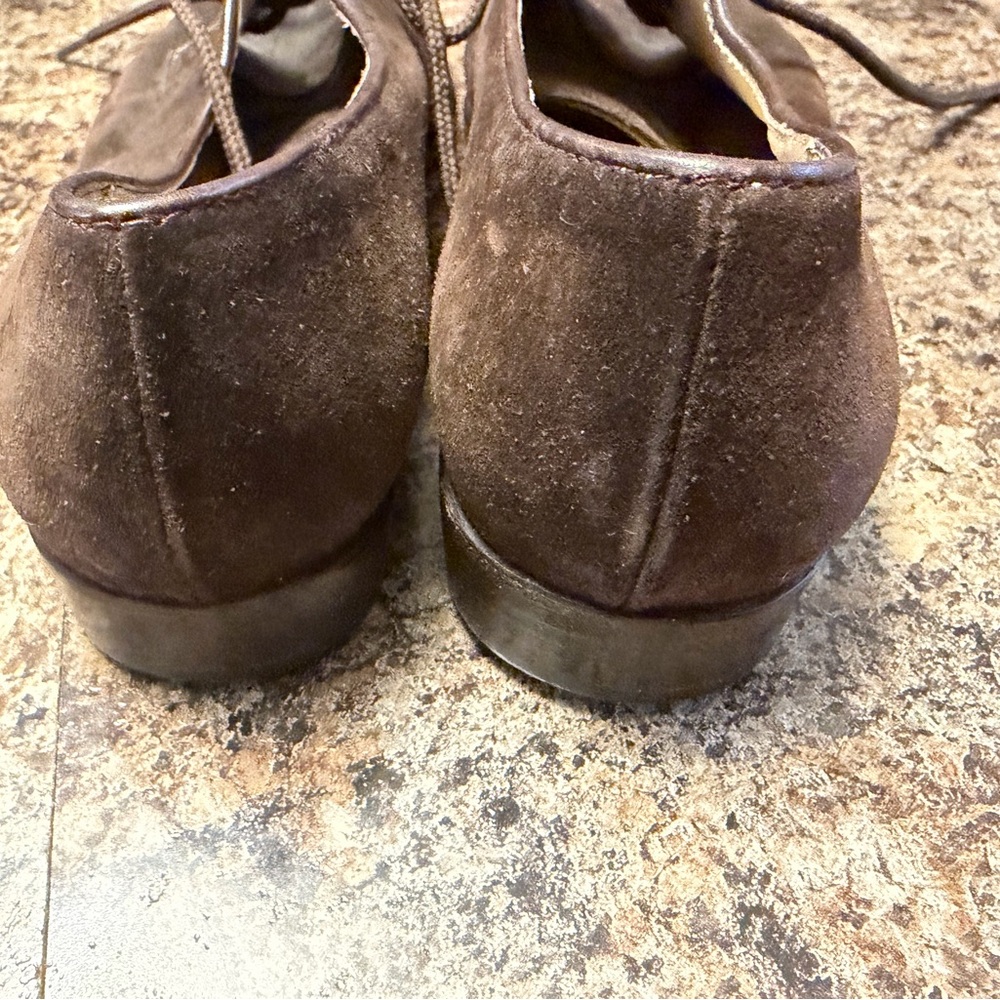 Salvatore Ferragamo Dark Brown Suede Oxfords - Picture 8 of 10